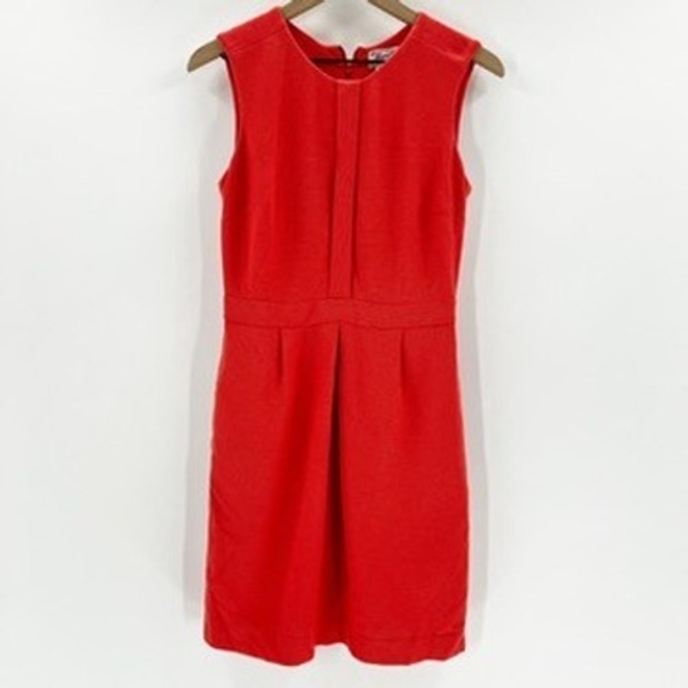 Original Penguin Red Sleeveless Sheath Dress Size 2 Pleated Business Casual